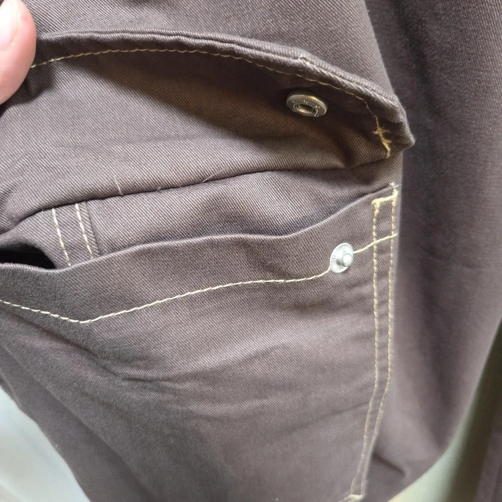 True Religion Cargo Pants Mens 36x32 Brown Relaxed Fit Embroidered Logo Pockets